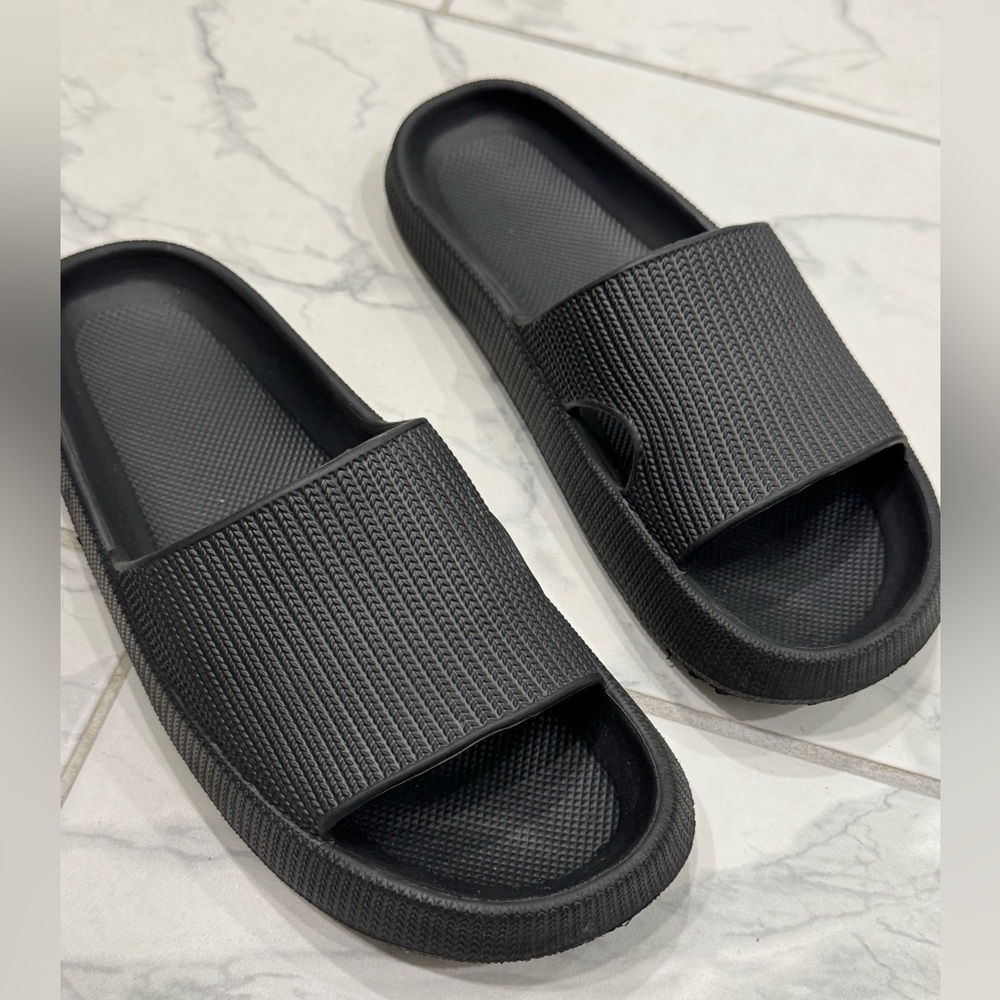 Black Slide Sandals